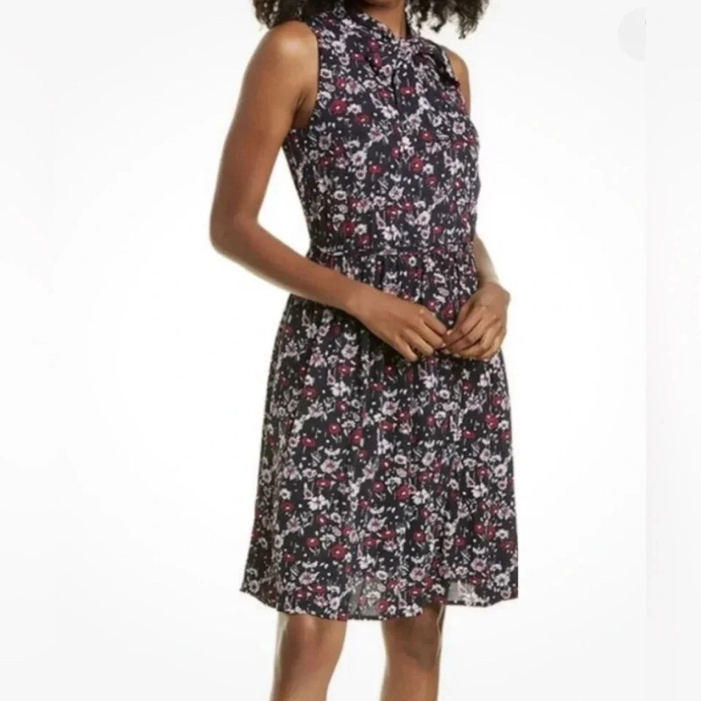 Brooks Bros Red Fleece Floral Black and Red Women's Dress